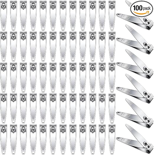 100-Pack Nail Clippers Bulk, Toenail Fingernail Clippers Pack