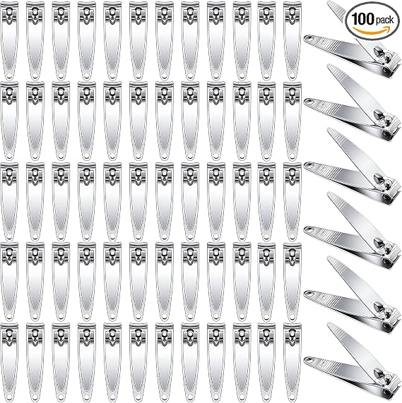 100-Pack Nail Clippers Bulk, Toenail Fingernail Clippers Pack