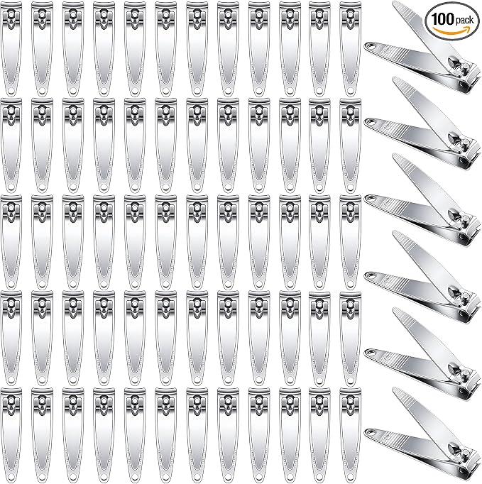100-Pack Nail Clippers Bulk, Toenail Fingernail Clippers Pack