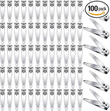 100-Pack Nail Clippers Bulk, Toenail Fingernail Clippers Pack