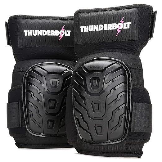 Thunderbolt Knee Pads for Women for Work for Flooring, Gardening, Cleaning, Tile Work, with Comfortable Gel Cushion and Anti-Slip Straps