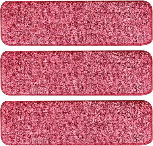 AmaVins 3 Pack Microfiber Cleaning Pads, Reusable Microfiber Mop Pads for 18 Inch Mop, Hardwood Floor Replacement Cleaning Mop Pads, Machine Washes