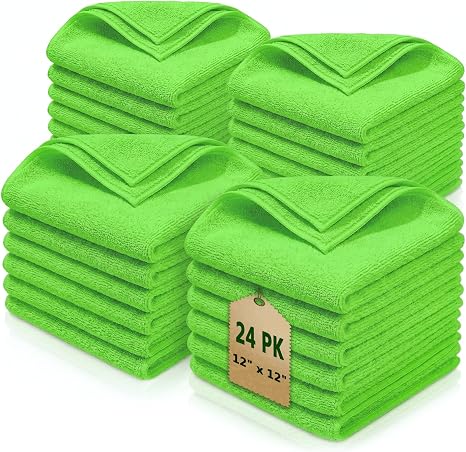 Cleaning Towel Washcloths, 12' x 12" All-Purpose Microfiber Rags - Ultra Soft Wash Cloths Reusable Shop Towels for Kitch
