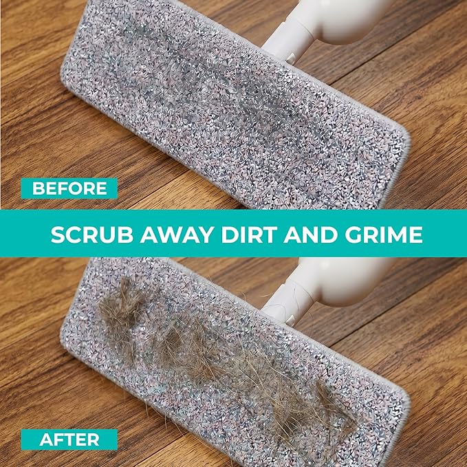 True & Tidy® 2pc Microfiber Mop Pad Refill for SPRAY-250 Multi-Surface Spray Mop with 490ml Refillable Water Bottle for Floor Cleaning