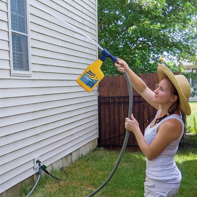 Zep Hose-End Outdoor Cleaner - 32 Ounces - U49910 - Great for Outdoor Glass and Surfaces