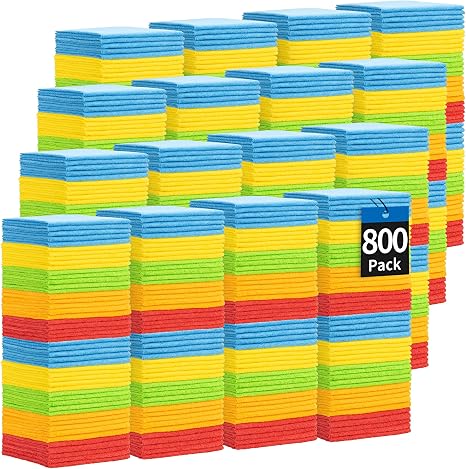 Shop Towels Rags, 800 Pack Microfiber Cleaning Cloth Bulk Absorbent Lint-Free, All-Purpose Microfiber Towel Cleaning Rag