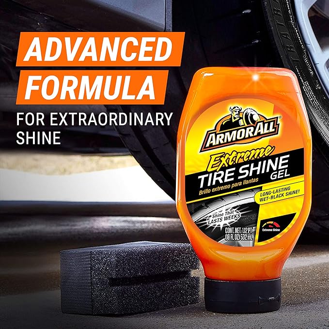 Armor All Extreme Tire Shine Gel, Restoring Color and Tire Protection, 18 Fl Oz (Pack of 2)