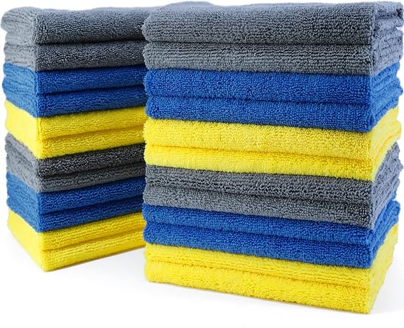POLYTE Microfiber Cleaning Towel Ultrasonic Cut Edgeless, 16x16 in, 24 Pack