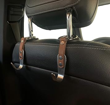 Headrest Hooks for Car 2 Pack Black