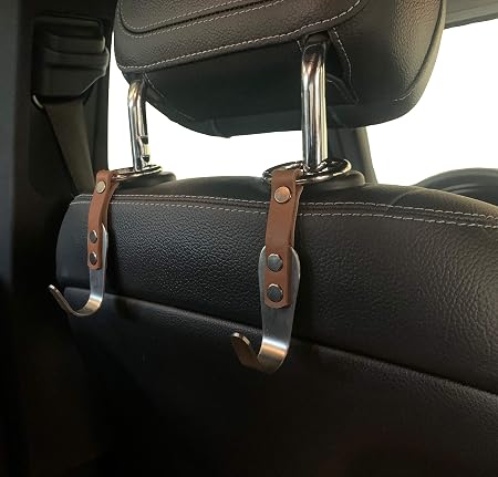 Headrest Hooks for Car 2 Pack Black