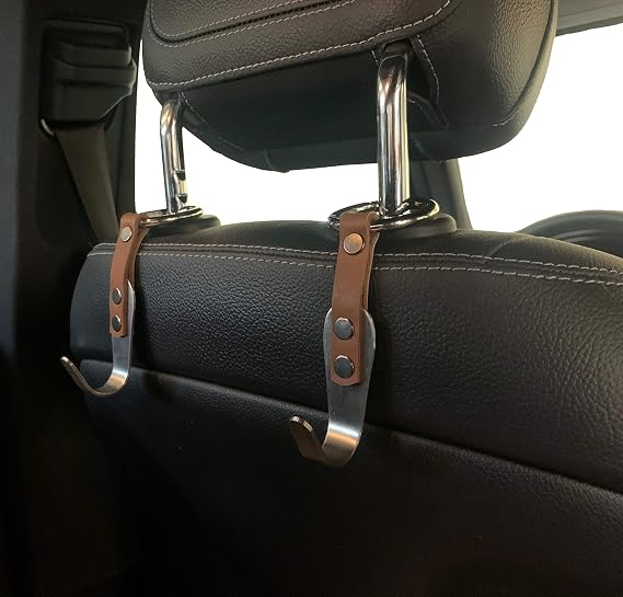 Headrest Hooks for Car 2 Pack Black