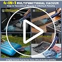 Car Vacuum Portable Cordless, 19500Pa 4-in-1 Handheld Vacuum Cordless Vacuum Cleaner&Air Duster with Multi-Nozzles, 140W Hand Cordless Rechargeable Vacuum Cleaners for Car, Home, Office, Pet