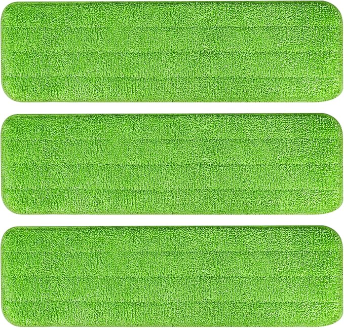 AmaVins 3 Pack Microfiber Cleaning Pads, Reusable Microfiber Mop Pads for 18 Inch Mop, Hardwood Floor Replacement Cleaning Mop Pads, Machine Washes