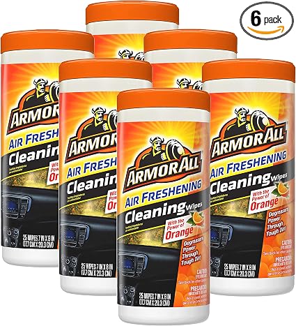 Armor All Lint-Free Orange Air Freshening Car Cleaning Wipes - 6 Pack