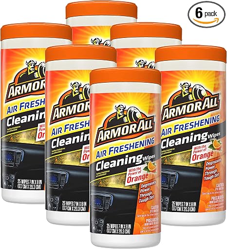 Armor All Lint-Free Orange Air Freshening Car Cleaning Wipes - 6 Pack