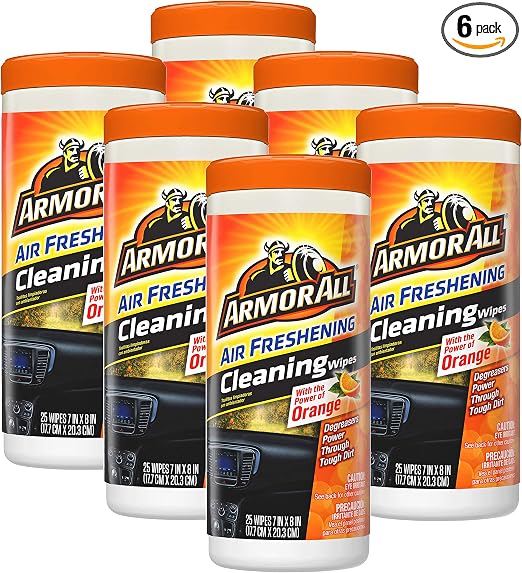 Armor All Lint-Free Orange Air Freshening Car Cleaning Wipes - 6 Pack