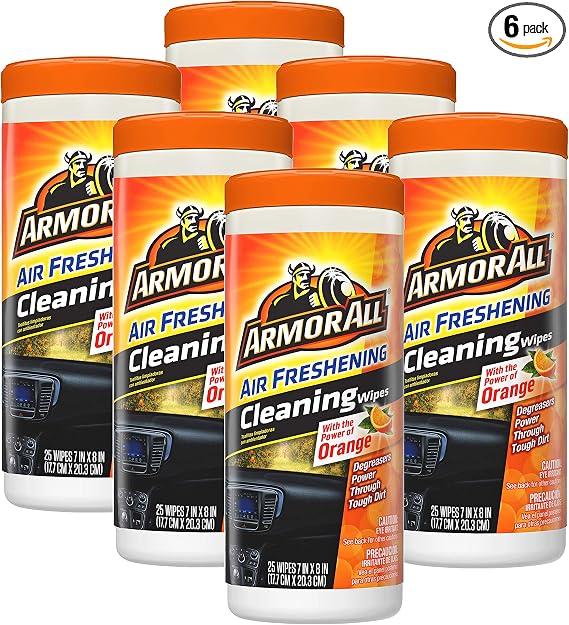 Armor All Lint-Free Orange Air Freshening Car Cleaning Wipes - 6 Pack