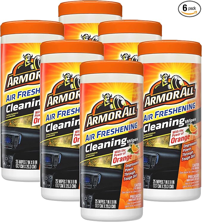 Armor All Lint-Free Orange Air Freshening Car Cleaning Wipes - 6 Pack