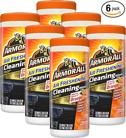 Armor All Lint-Free Orange Air Freshening Car Cleaning Wipes - 6 Pack