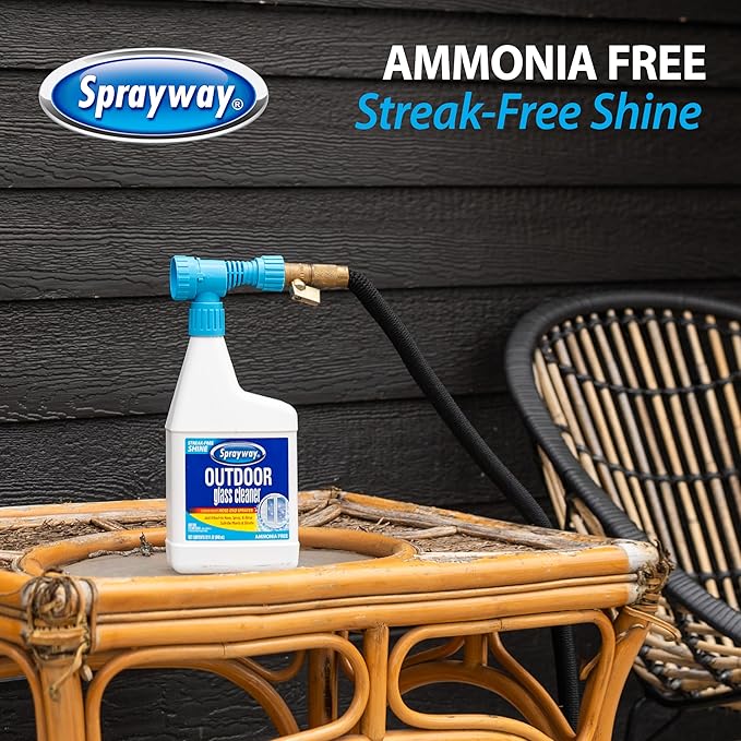 Sprayway Outdoor Glass Cleaner, 32oz | Streak-Free Shine, Foaming Action | Ideal for Windows, Patio Doors, and Outdoor Glass Surfaces