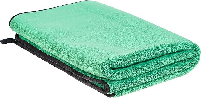 Premium Microfiber Drying Towel, Green | Large 20” x 30” Plush Cleaning Cloth for Car Washing, Detailing, Polishing, Hom
