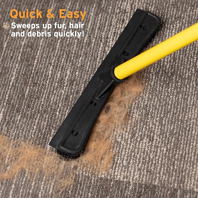 FURemover Pet Hair Removal Rubber Broom, 61" Telescopic Handle