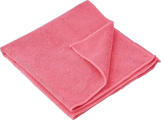 Superio Pink Microfiber Cleaning Cloth for Cars, Kitchen, Bathroom 16x16 Miracle Cloth, Lint Free Rags for Cleaning Hous