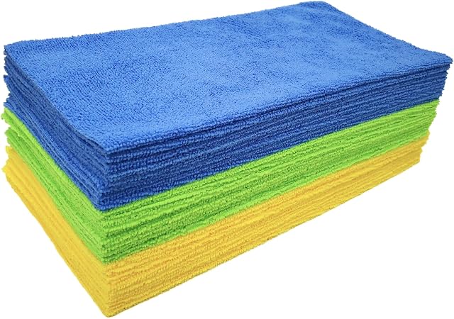 POLYTE Microfiber Cleaning Cloth Ultrasonic Cut Edgeless, 14x14 in, 36 Pack