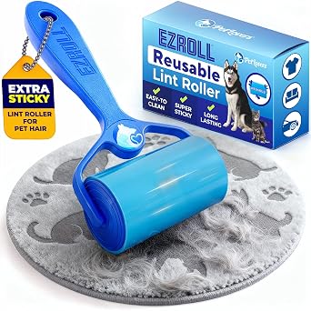 PetLovers EzRoll Reusable Lint Roller - Sticky for Life & Multi-Purpose Pet Hair, Dust, & Lint Remover for Clothing, Uph