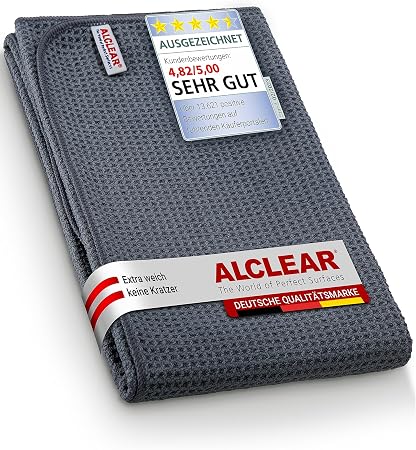 ALCLEAR 820901M Ultra-Microfiber Cloth Dry Wonder Maxi After car wash. Grey. Size: 31.50 x 21.65 in.