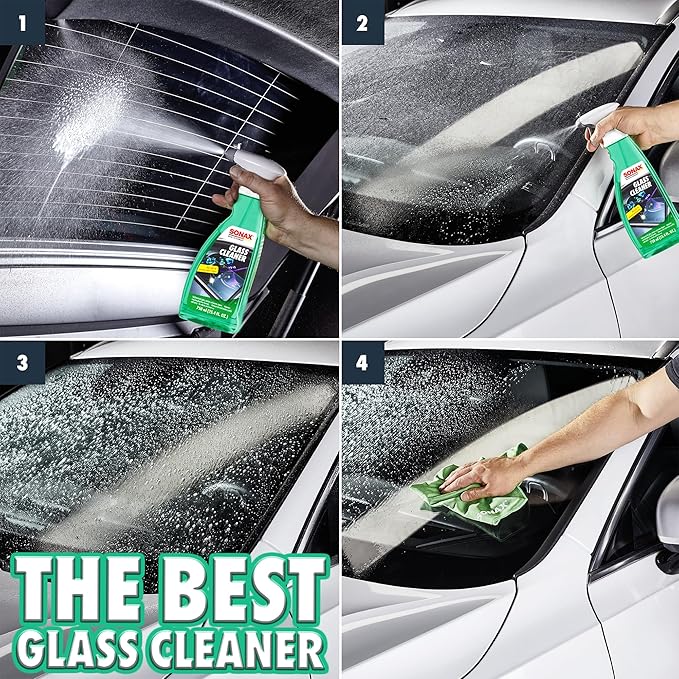 SONAX Glass Cleaner | Powerful Streak Free Formula for Crystal Clear Windows and Mirrors | Easily Removes Dirt Grease and Grime | Safe for Automotive and Household Use | 338600 | 10L