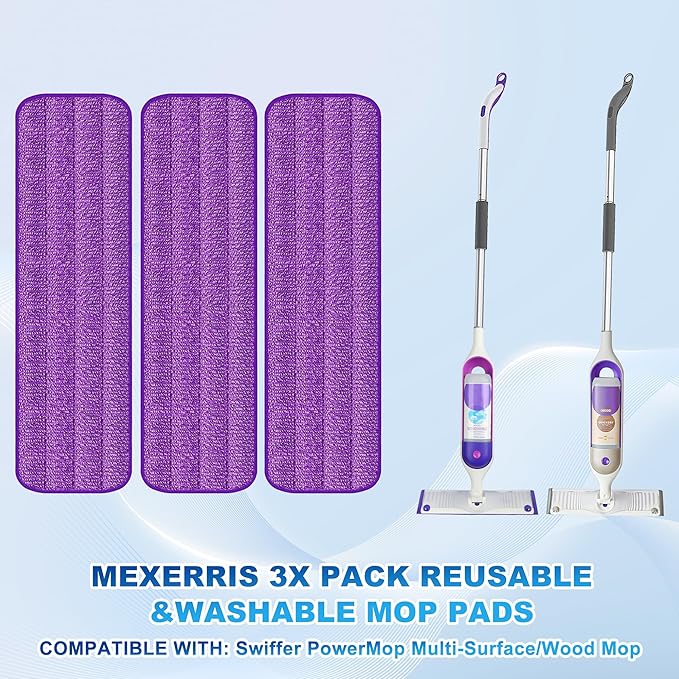 Spray Mops for Hardwood Floor Cleaning: MEXERRIS Floor Mop with 3 Washable Pads for Swiffer Powermop - Wet Mops with 2 Refillable Bottles - Home Commercial Dust Mop for Wood Laminate Ceramic Tiles