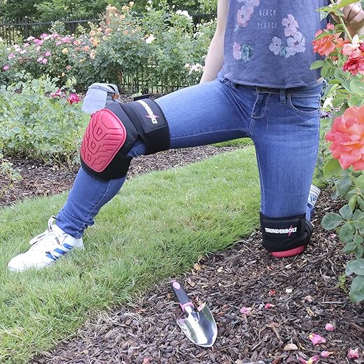 Thunderbolt Knee Pads for Women for Work for Flooring, Gardening, Cleaning, Tile Work, with Comfortable Gel Cushion and Anti-Slip Straps