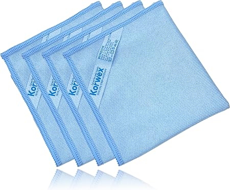 Window Cleaning Cloth, Glass Cleaning Cloth, Streaks Schatches Free. (Blue Pack 4)
