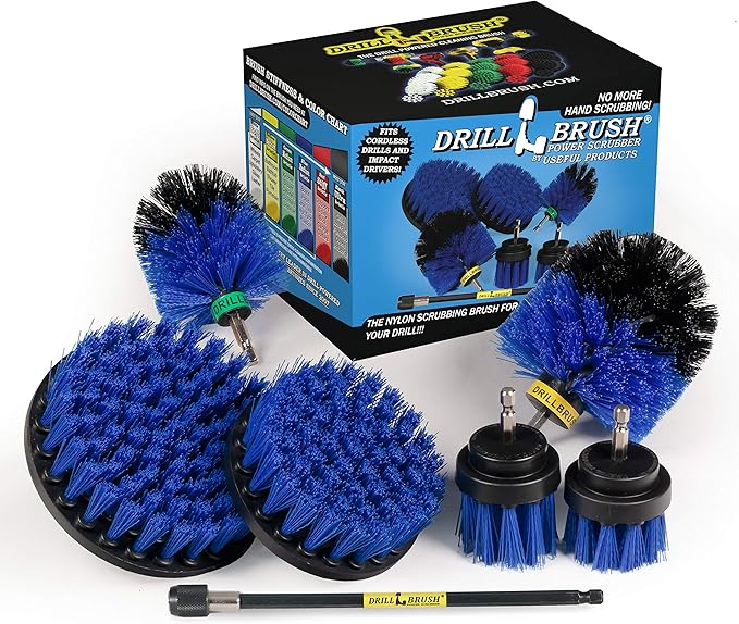 Ultimate Boat Cleaning Kit with 7 Inch Extension - Pool Cleaning Accessories - Carpet Cleaner - Boat Deck Brush - Water Slide Cleaning Tool - Hot Tub - Pool Scrubbing Brush Set - Aquatic Cleaning Tool