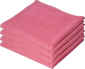 Superio Pink Microfiber Cleaning Cloth for Cars, Kitchen, Bathroom 16x16 Miracle Cloth, Lint Free Rags for Cleaning Hous
