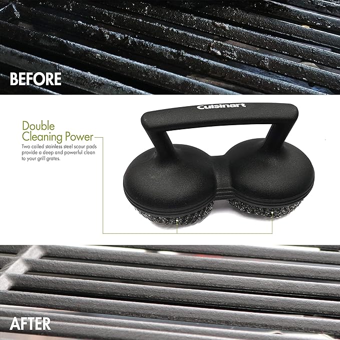 Cuisinart Power Scour Bristle‑Free Grill Brush – Heavy‑Duty Cleaning Tool for Grills and Griddle, Worry‑Free BBQ Scrubber, Great Gift for Men & Dad