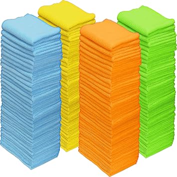 Simple Houseware 12" x 16" Microfiber Cleaning Cloth 150 Pack, 4 Colors