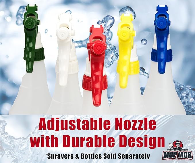 Leak-Free Chemical Resistant Spray Head and 32 oz Bottle 5 Pack Heavy-Duty Industrial Sprayer With Low-Fatigue Trigger and Nozzle for Auto/Car Detailing, Window Cleaning and Janitorial Supply