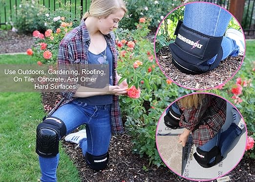 Thunderbolt Knee Pads for Women for Work for Flooring, Gardening, Cleaning, Tile Work, with Comfortable Gel Cushion and Anti-Slip Straps