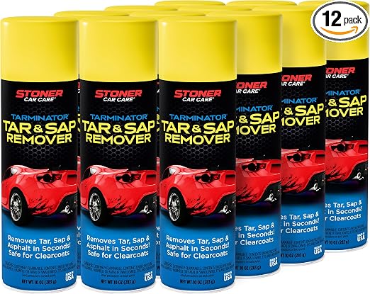 Stoner Car Care 91154-12PK Tarminator Tar, Sap, and Asphalt Remover – Fast Acting Tar and Sap Remover for Cars – Clear C