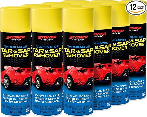 Stoner Car Care 91154-12PK Tarminator Tar, Sap, and Asphalt Remover – Fast Acting Tar and Sap Remover for Cars – Clear C