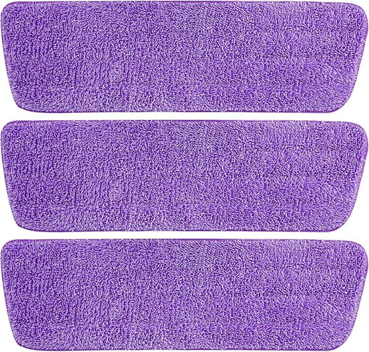 3 Pack Microfiber Reusable Mop Pads, Wet/Dry Floor Cleaning Refill Mop Pads, Spray Mop Hard Wood Floor Mop Pads Refills, Machine Washable Power Mop Pads Replacement