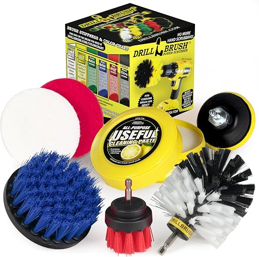 Nylon Drill Brush Attachments for Cleaning Car Accessories, Carpet, Truck