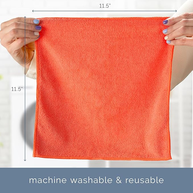 S&T INC. 150 Pack Microfiber Cleaning Cloth, Bulk Towels for Home, Reusable Microfiber Towels for Cars, Cleaning Rags, Assorted, 11.5 Inches x 11.5 Inches, 150 Count