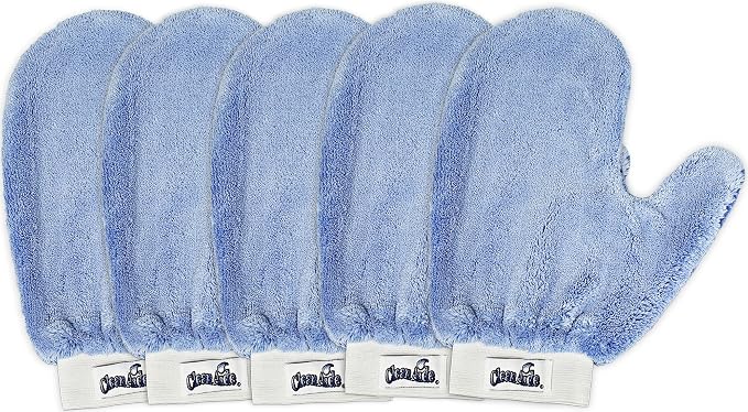 CleanAide Microfiber Terry Weave Dusting & Polishing Mitt, Lint-Free, Scratch-Free, Ultra-Soft, for Home Cleaning & Auto