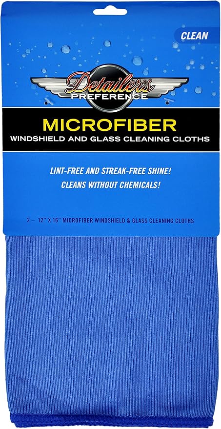 Detailer's Preference Microfiber Glass and Windshield Cleaning Towels for Streak-Free, Lint-Free Clarity on Windows, Mir