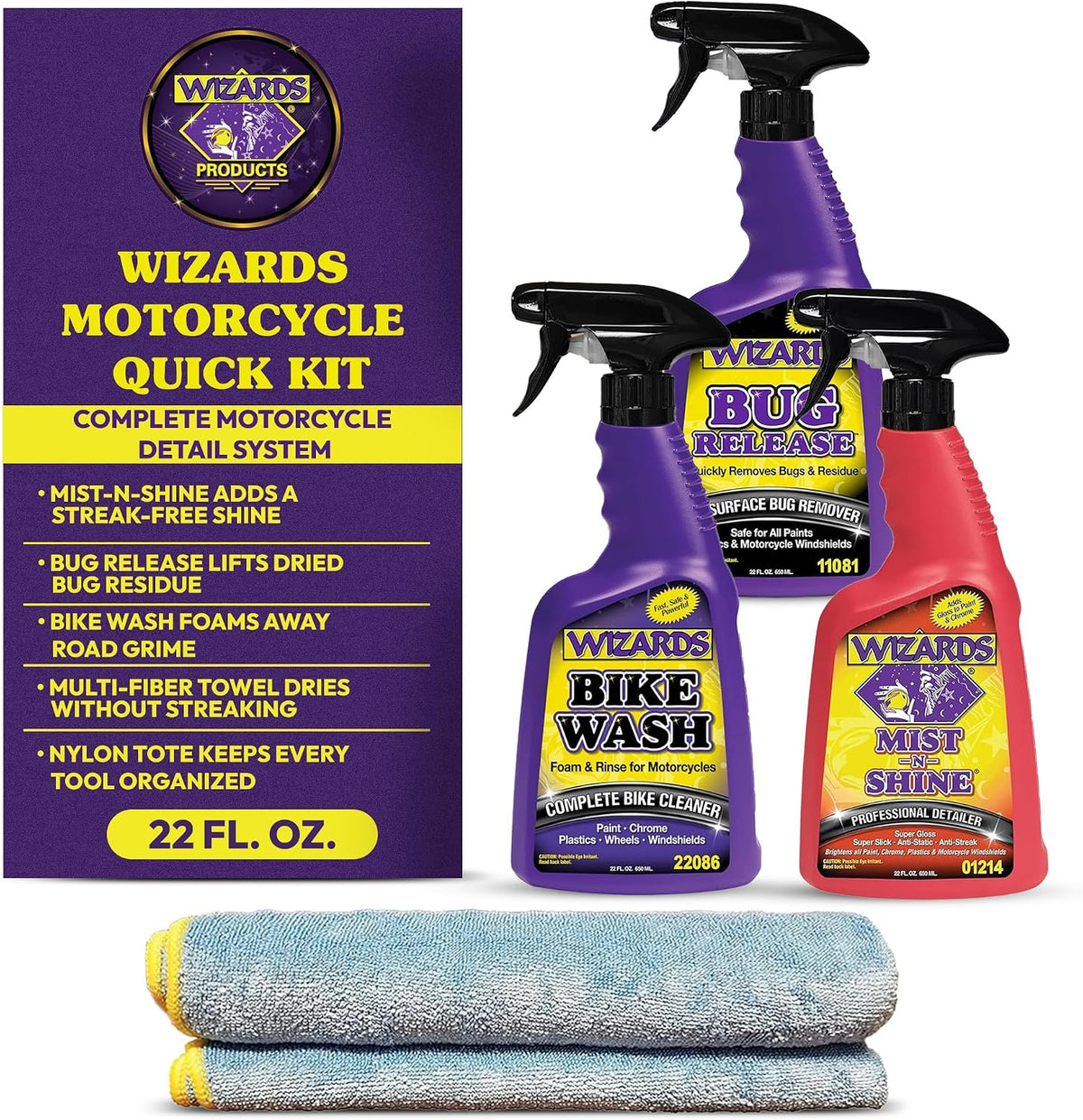 Motorcycle Quick Detail Kit – 5-Piece Wash & Shine Bundle