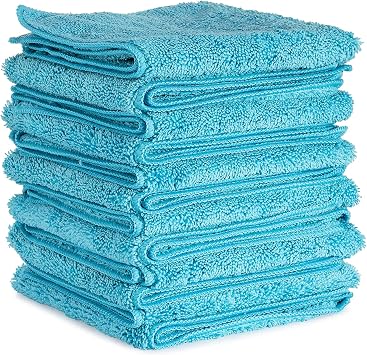 Plane Perfect Premium Microfiber Towels - 350GSM, 14"x14" Scratch Free, Absorbent, Reusable Cleaning & Drying Towels for