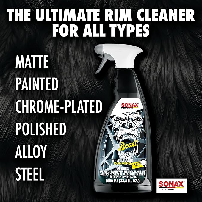SONAX Beast Wheel Cleaner | Brake Dust Cleaner | Color Changing Rim Cleaner | Strong Wheel Cleaner | Easy Wheel and Rim Cleaning | Removes Baked On Brake Dust | 433500 | 5 Liter
